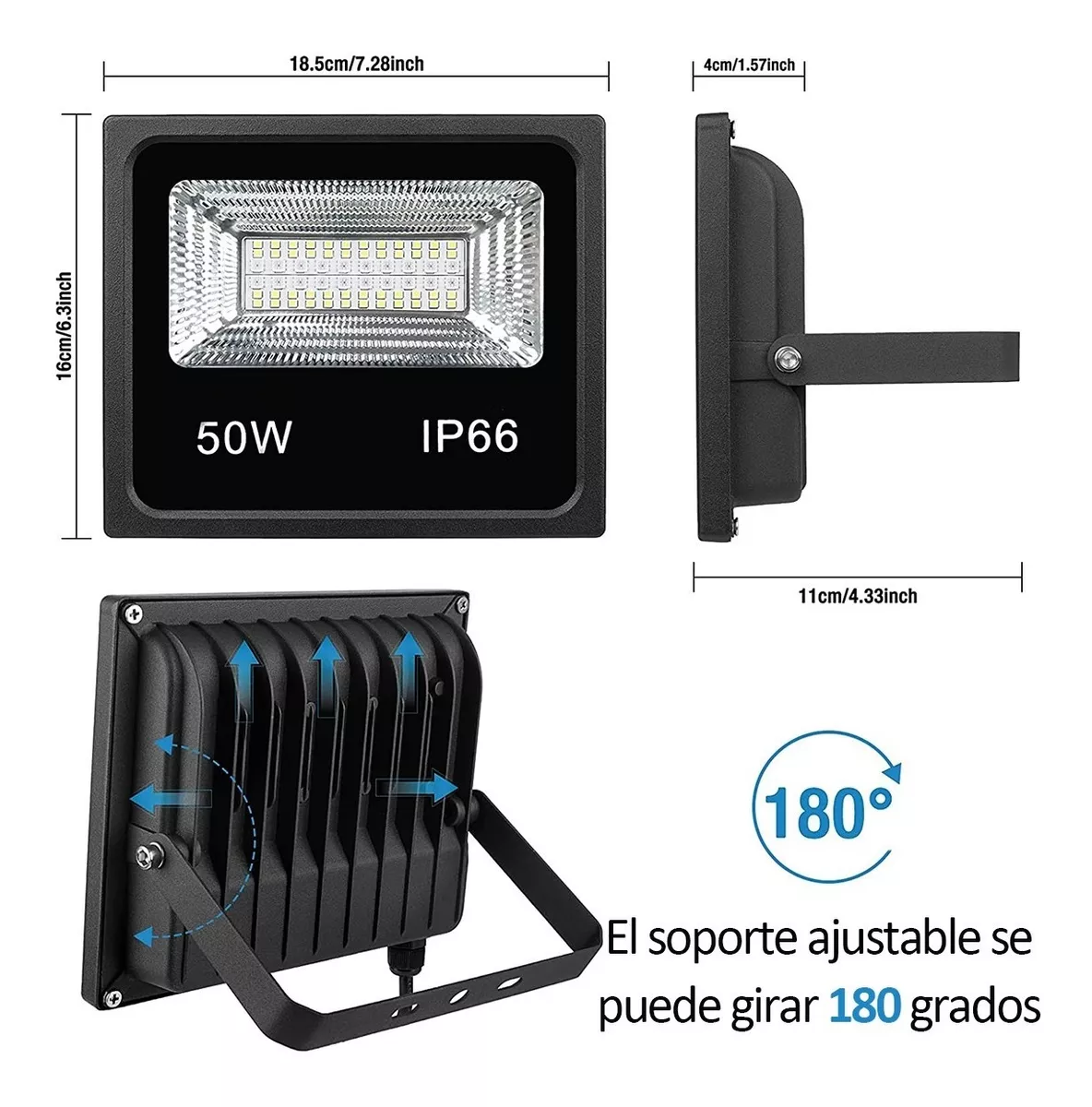 Foto 3 pulgar | Reflector Led Rgb de 50w Belug Ip66 para Exterior color Negro