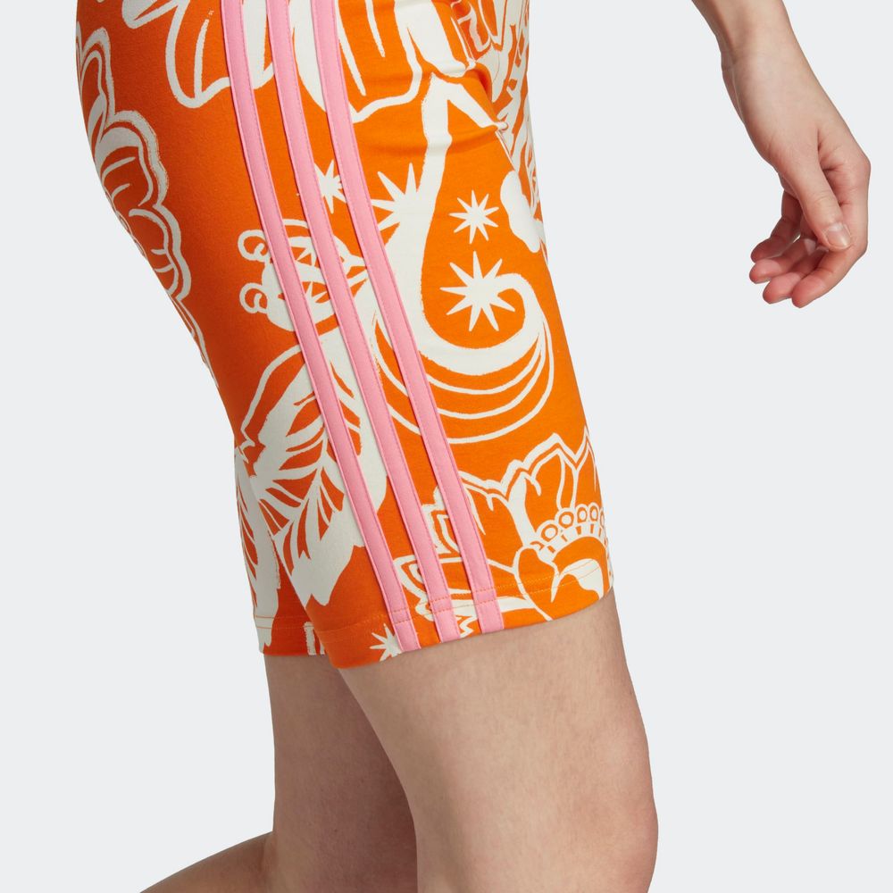 Foto 7 pulgar | Short Adidas X Farm Rio Naranja para Mujer