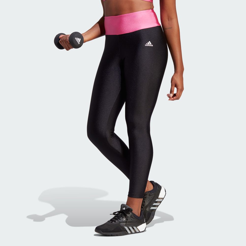 Foto 4 pulgar | Mallas Corte Alto Adidas Designed To Move Colorblock Negras para Mujer