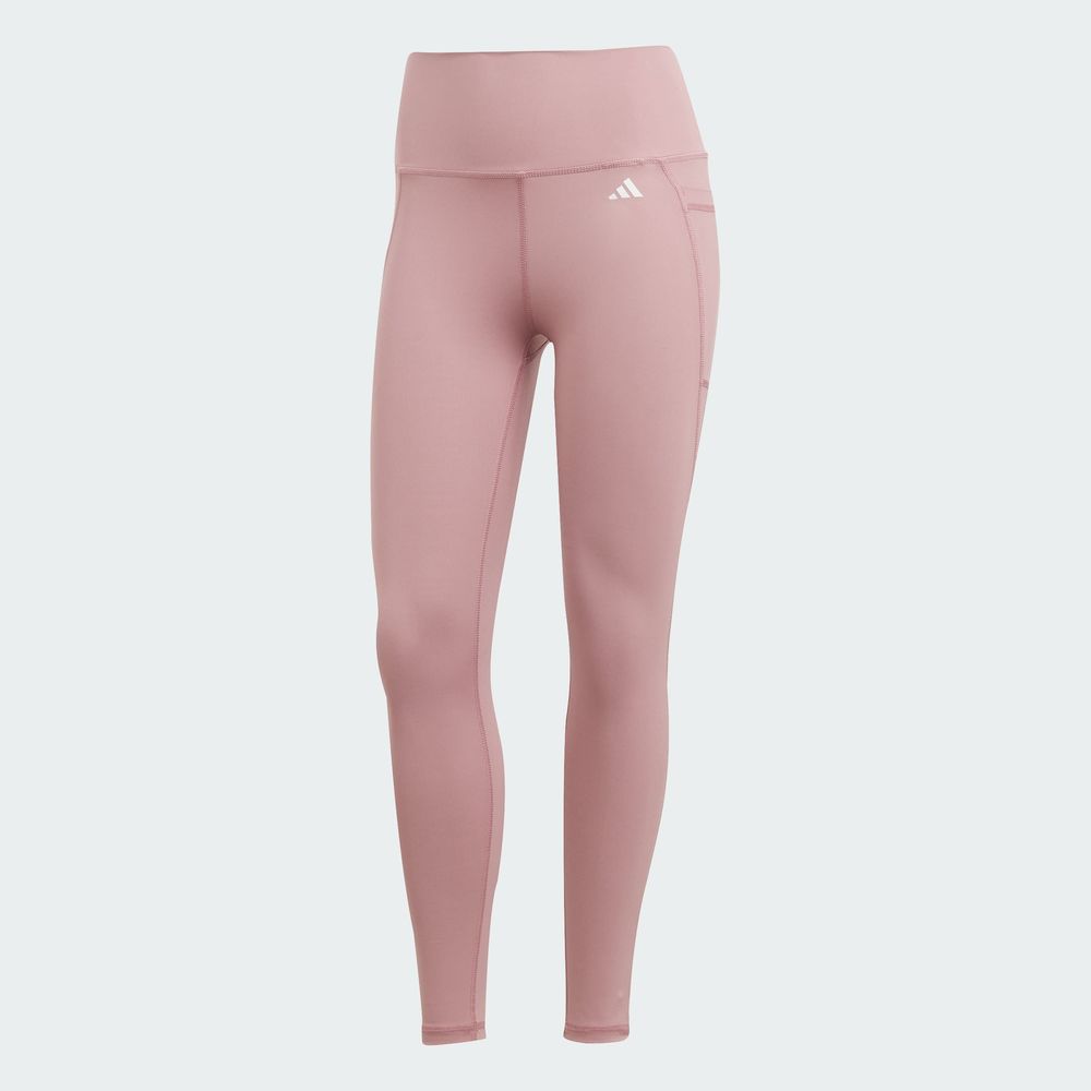 Foto 2 | Mallas 7/8 Optime Stash Pocket Corte Alto Adidas Rosa para Mujer