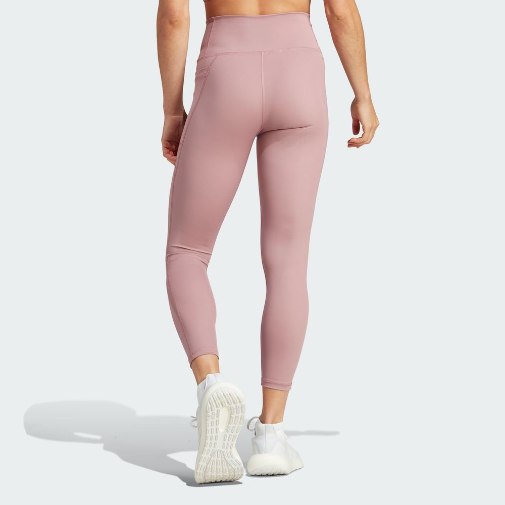 Foto 4 | Mallas 7/8 Optime Stash Pocket Corte Alto Adidas Rosa para Mujer