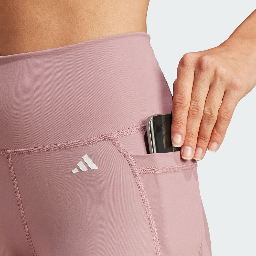 Foto 7 pulgar | Mallas 7/8 Optime Stash Pocket Corte Alto Adidas Rosa para Mujer