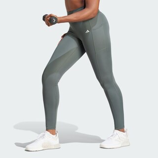 Foto 3 | Mallas Adidas Optime Largo Completo Grises para Mujer