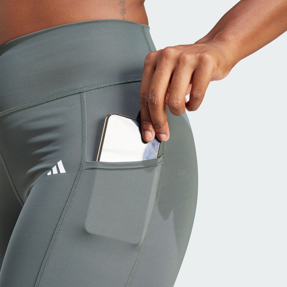 Foto 6 | Mallas Adidas Optime Largo Completo Grises para Mujer