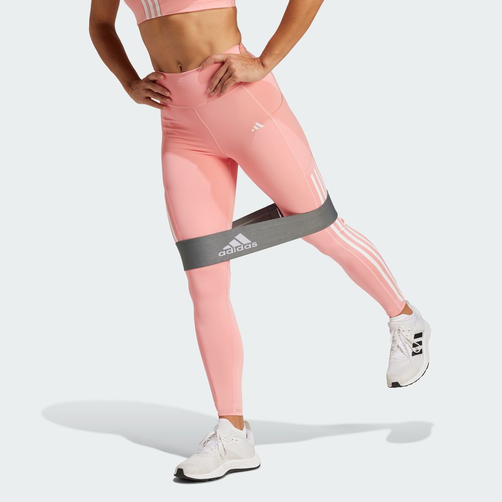 Foto 4 | Mallas Optime 3 Franjas Largo Completo Adidas Rosa Mujer