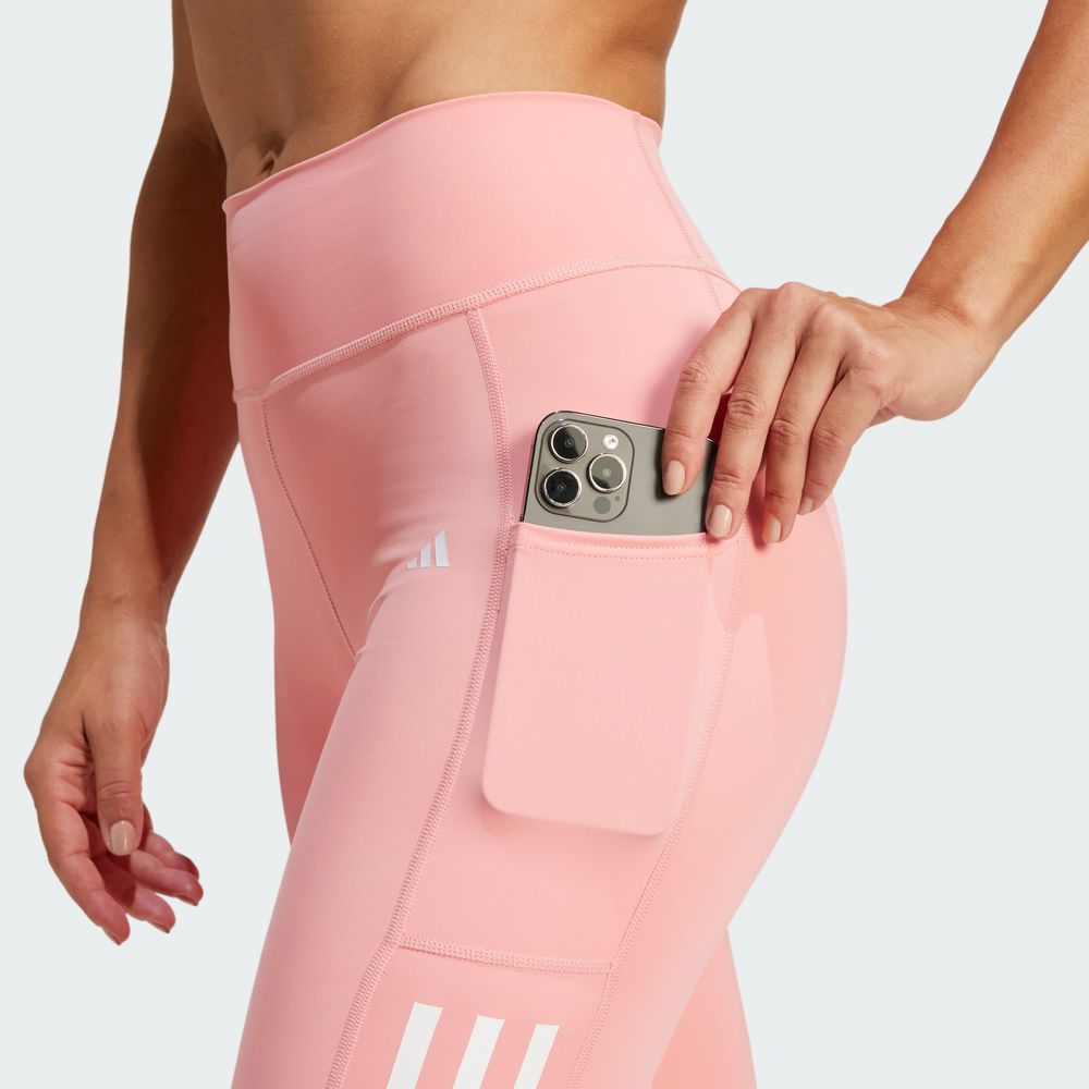 Foto 7 | Mallas Optime 3 Franjas Largo Completo Adidas Rosa Mujer
