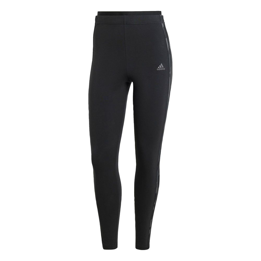 Mallas Essentials 3 Franjas Camuflaje Largo 7/8 Adidas Negro Mujer