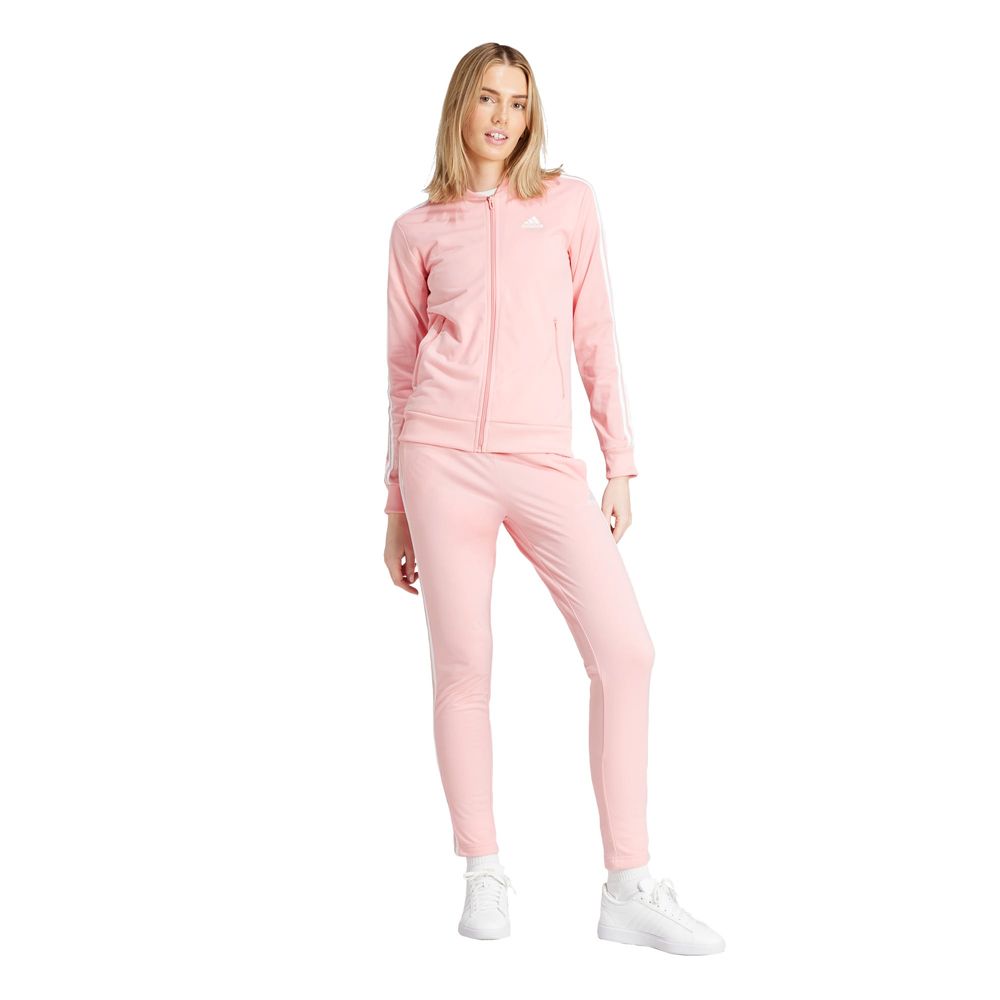 Conjunto Essentials 3 Franjas Adidas Rosa Mujer