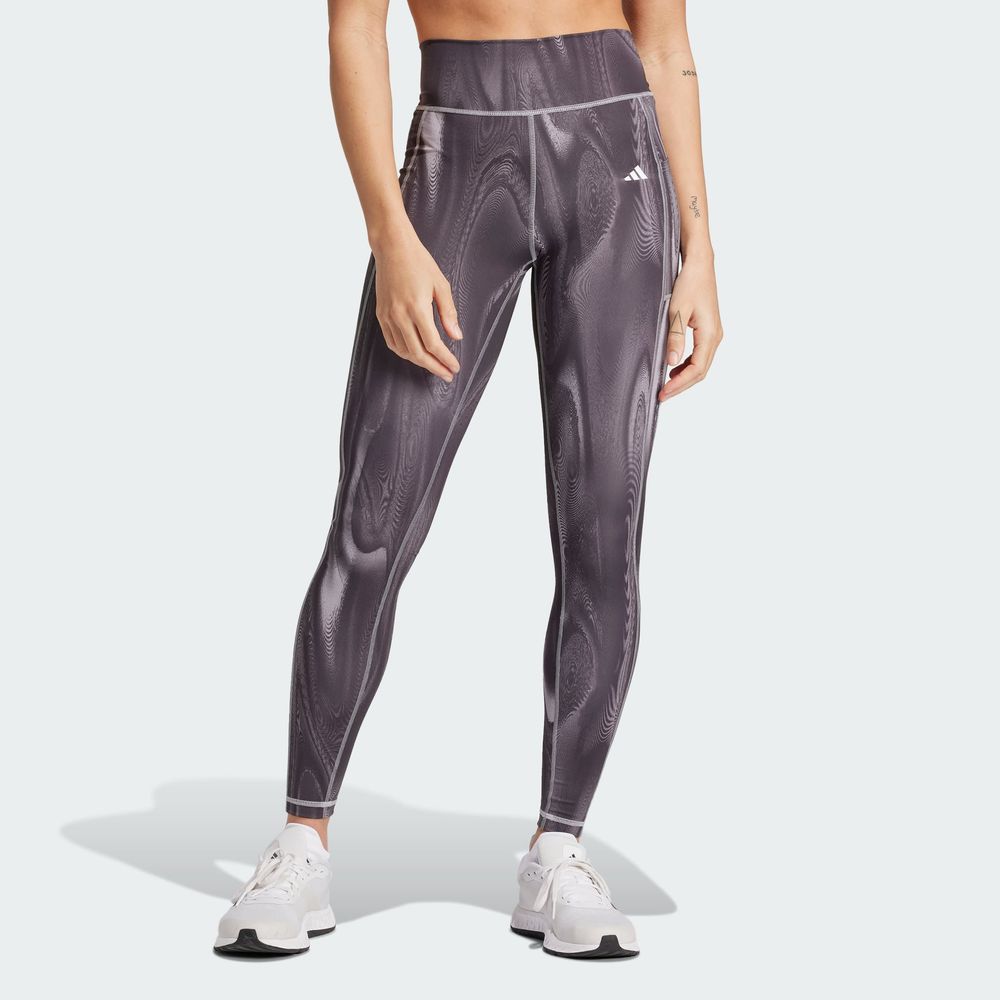 Foto 5 pulgar | Mallas Optime Estampadas Largo Completo Adidas Gris Mujer