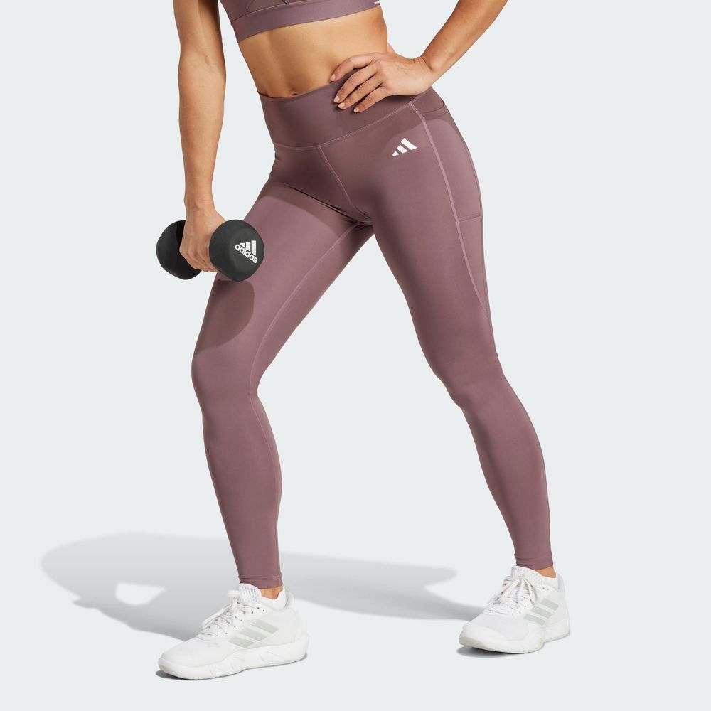 Foto 4 | Mallas Largo Completo Optime Essentials Stash Pocket Adidas Violeta Mujer