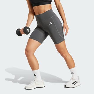 Foto 4 | Mallas Cortas Optime Essentials Stash Pocket 7 Pulgadas Adidas Gris Mujer