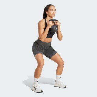 Foto 6 | Mallas Cortas Optime Essentials Stash Pocket 7 Pulgadas Adidas Gris Mujer