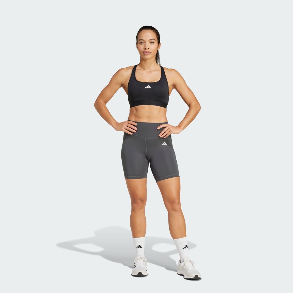 Foto 8 pulgar | Mallas Cortas Optime Essentials Stash Pocket 7 Pulgadas Adidas Gris Mujer