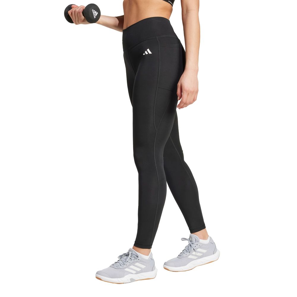 Foto 3 pulgar | Mallas Largo Completo Optime Essentials Stash Pocket Adidas Negro Mujer