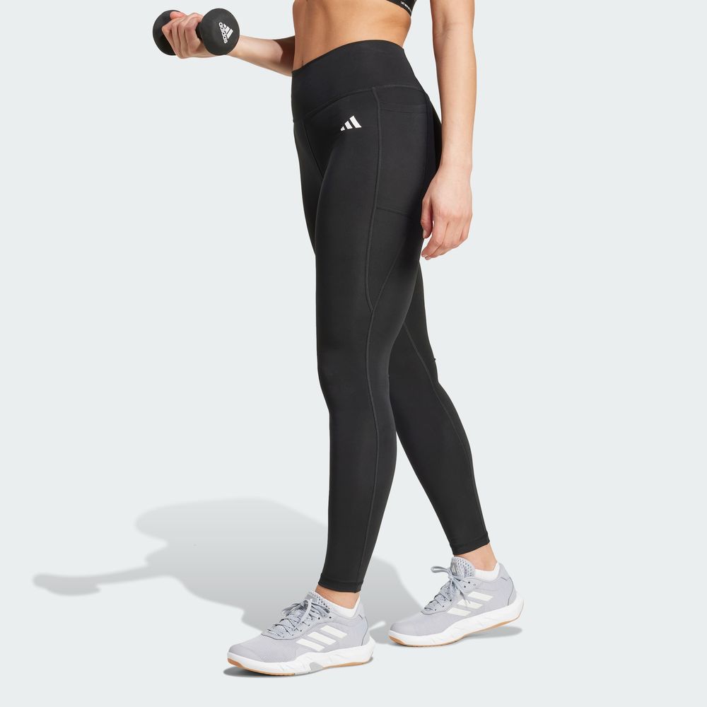 Foto 5 pulgar | Mallas Largo Completo Optime Essentials Stash Pocket Adidas Negro Mujer