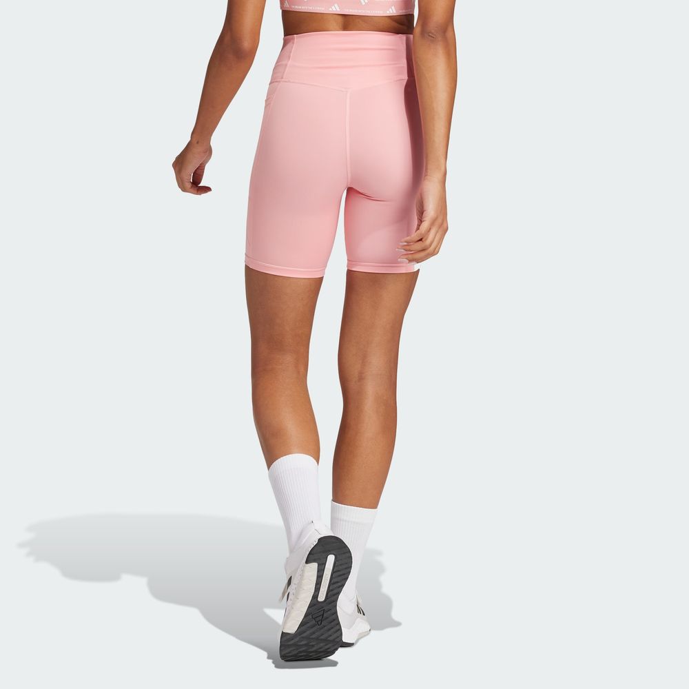 Foto 6 pulgar | Mallas Cortas Adidas  Optime Essentials Stash Pocket 7 Pulgadas Rosa para Mujer