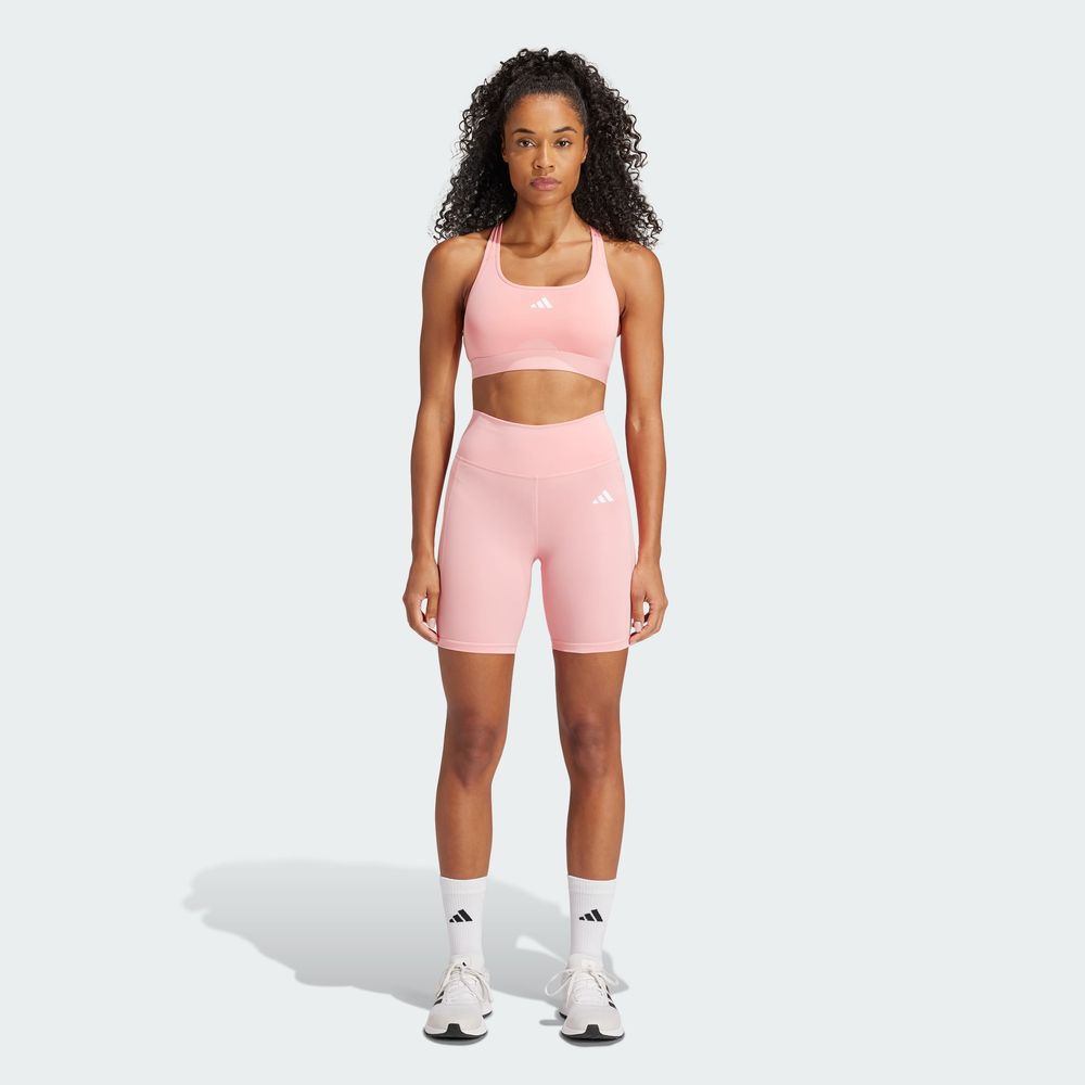 Foto 8 pulgar | Mallas Cortas Adidas  Optime Essentials Stash Pocket 7 Pulgadas Rosa para Mujer