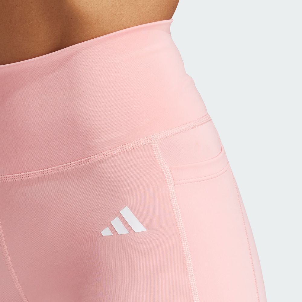 Foto 9 pulgar | Mallas Cortas Adidas  Optime Essentials Stash Pocket 7 Pulgadas Rosa para Mujer