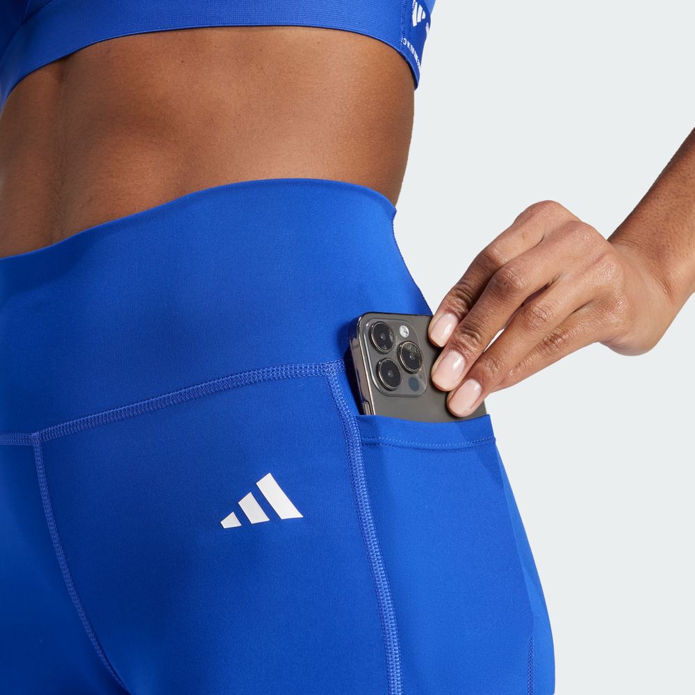 Foto 7 | Mallas Largo Completo Optime Essentials Stash Pocket Adidas Azul Mujer