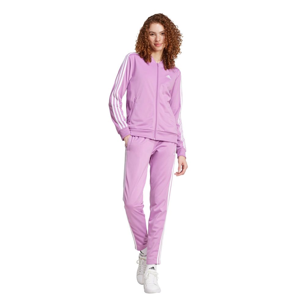 Conjunto Essentials 3 Franjas Adidas Violeta Mujer