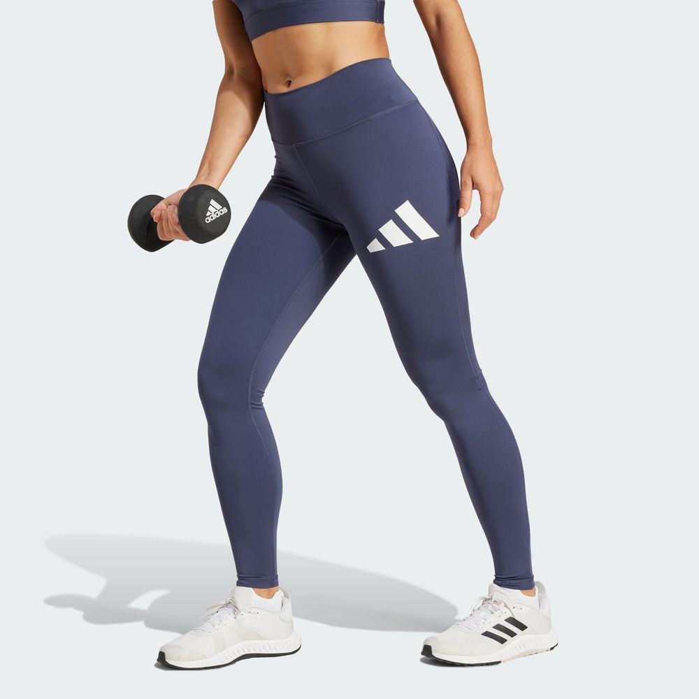 Foto 5 pulgar | Mallas Largas Train Essentials Logo Grande Corte Alto Adidas Azul Mujer