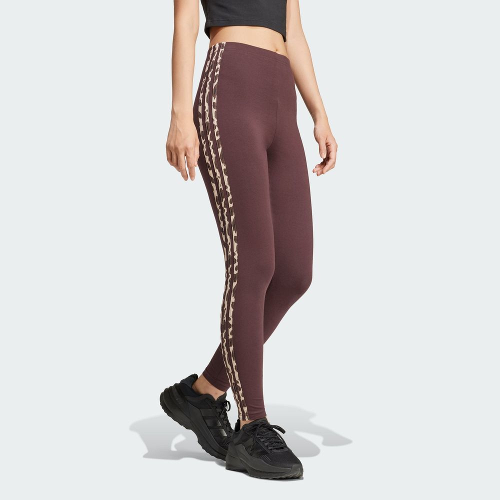 Foto 6 | Mallas Essentials 3 Franjas Animal Print Adidas Café Mujer