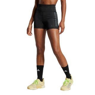 Foto 2 | Mallas Cortas 1/4 Optime 3 Franjas Corte Alto Adidas Negro Mujer