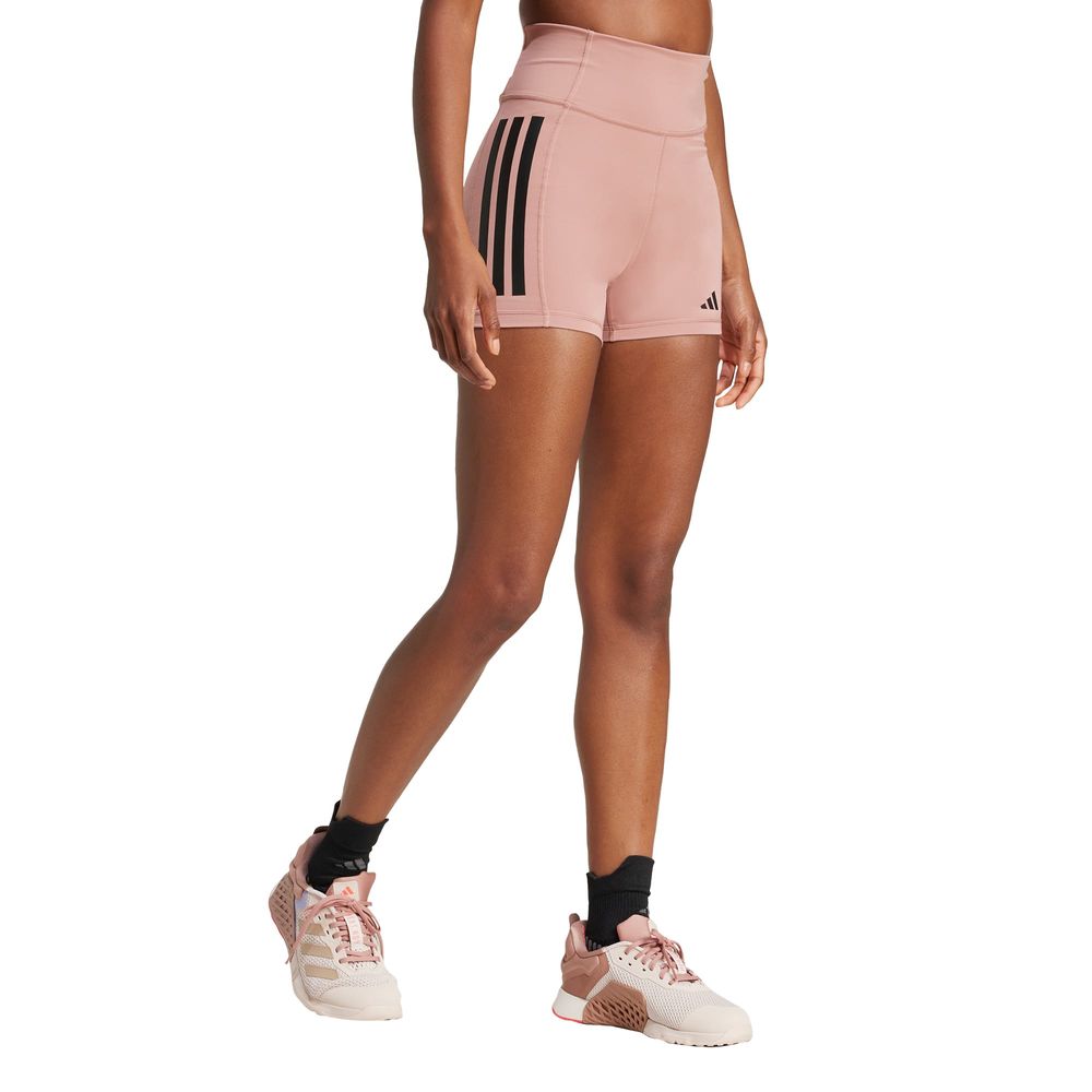 Foto 3 pulgar | Mallas Cortas 1/4 Optime 3 Franjas Adidas Rosa Mujer