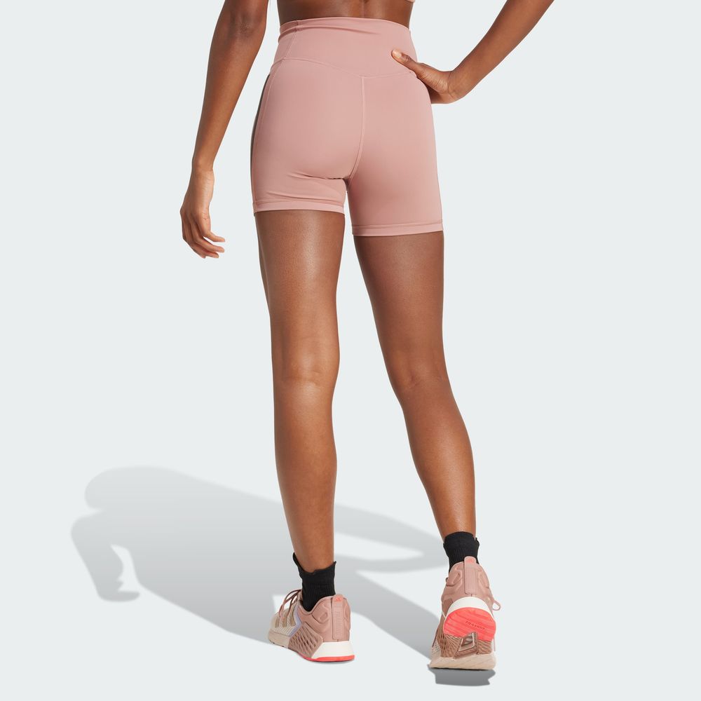 Foto 4 | Mallas Cortas 1/4 Optime 3 Franjas Adidas Rosa Mujer