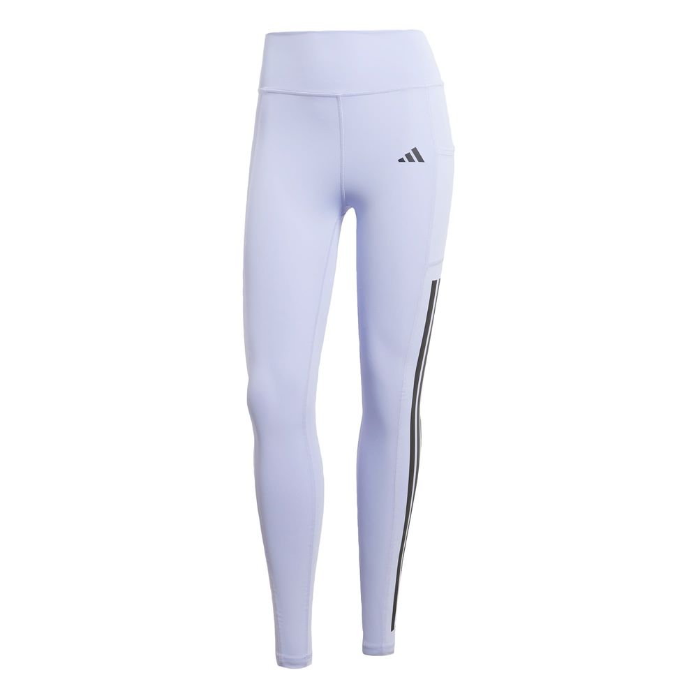 Mallas Optime 3 Franjas Largo Completo Corte Alto Adidas Violeta para Mujer
