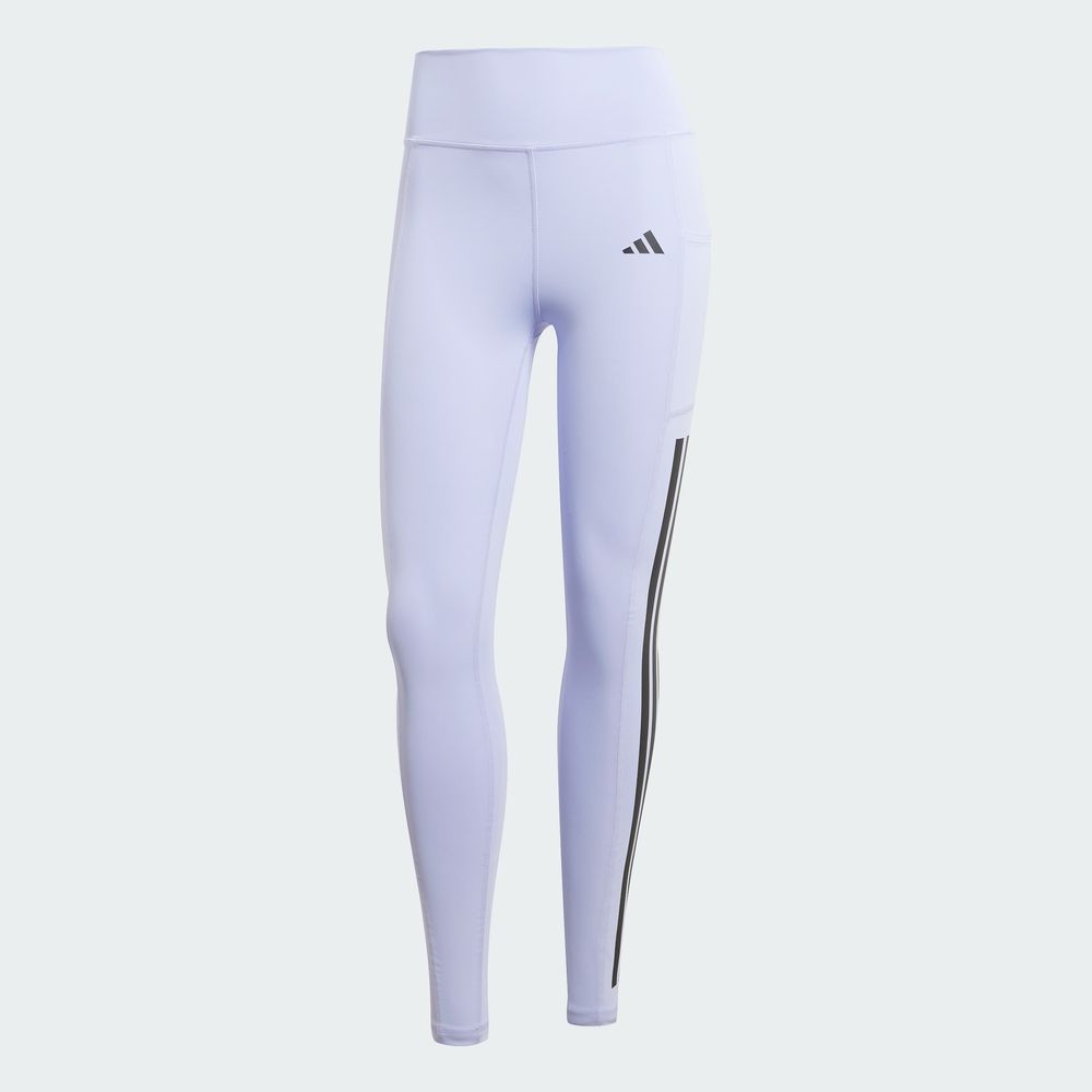 Foto 4 pulgar | Mallas Optime 3 Franjas Largo Completo Corte Alto Adidas Violeta para Mujer