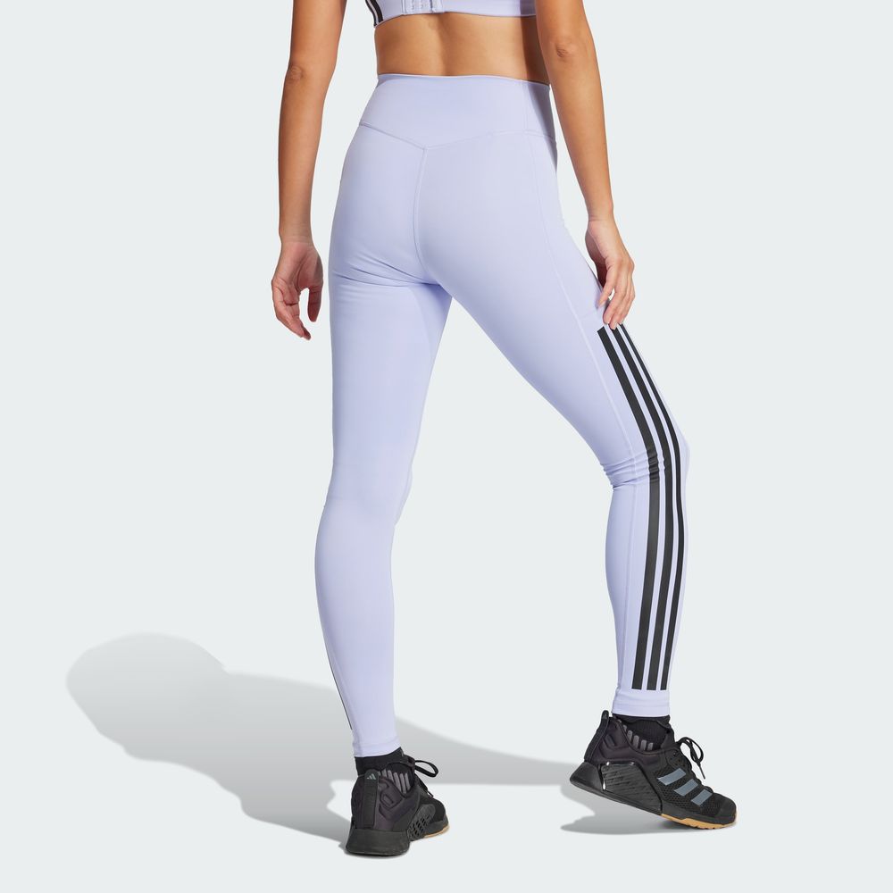 Foto 4 | Mallas Optime 3 Franjas Largo Completo Corte Alto Adidas Violeta para Mujer