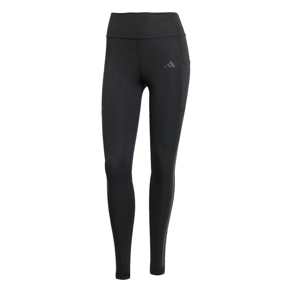 Mallas Optime 3 Franjas Largo Completo Corte Alto Adidas Negras para Mujer