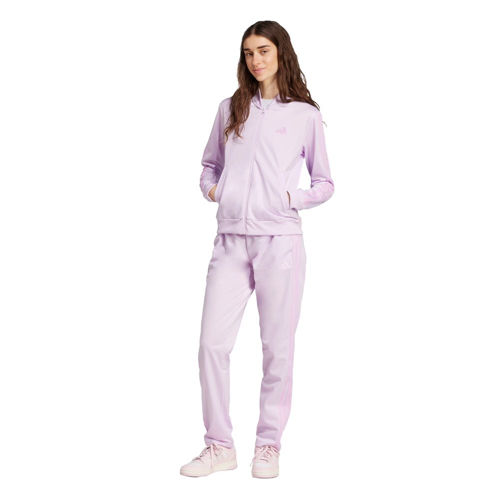Foto 2 pulgar | Conjunto Deportivo Essentials 3 Rayas Adidas Violeta Mujer