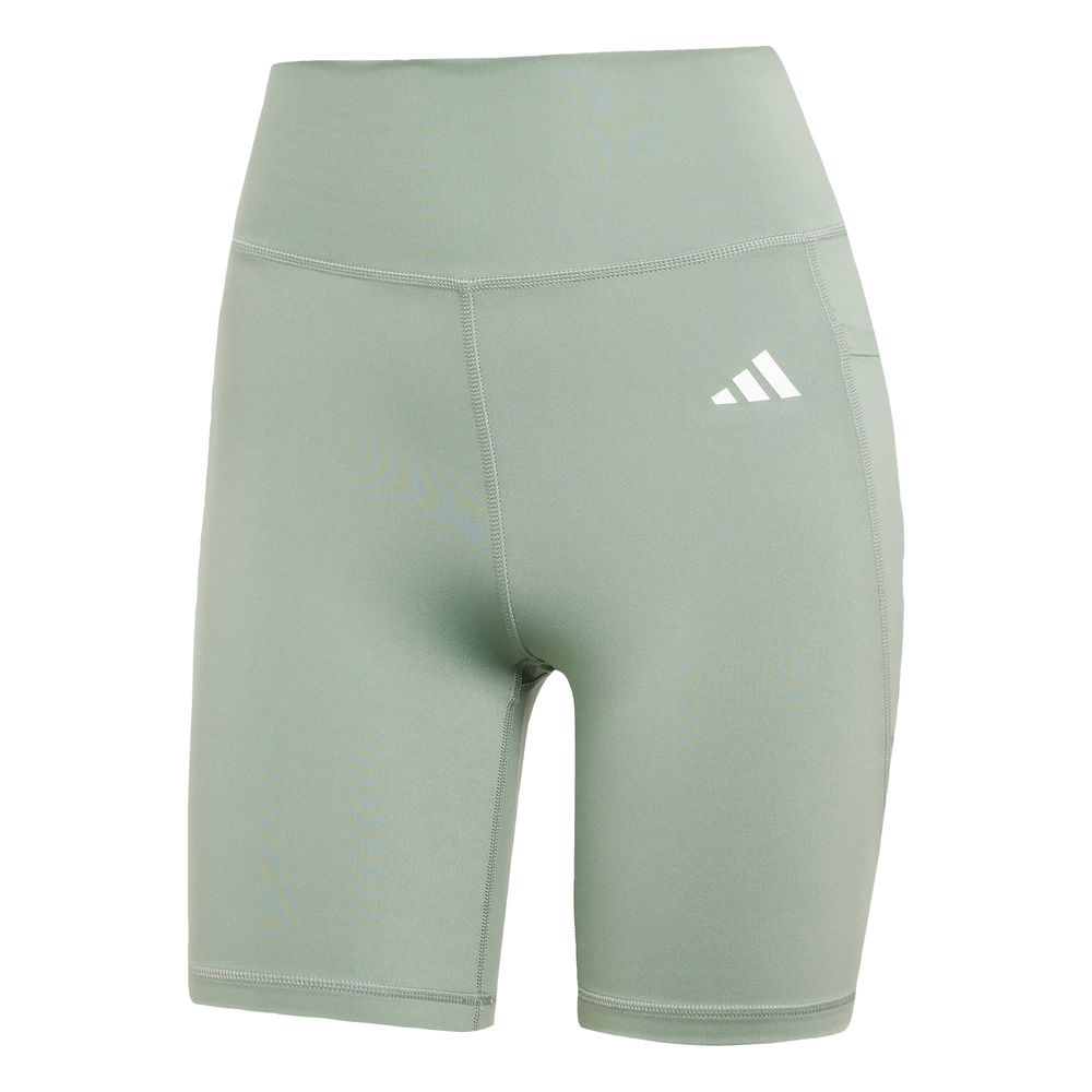 Foto 1 | Mallas Cortas Optime Essentials Stash Pocket 7 Pulgadas Adidas Verde Mujer