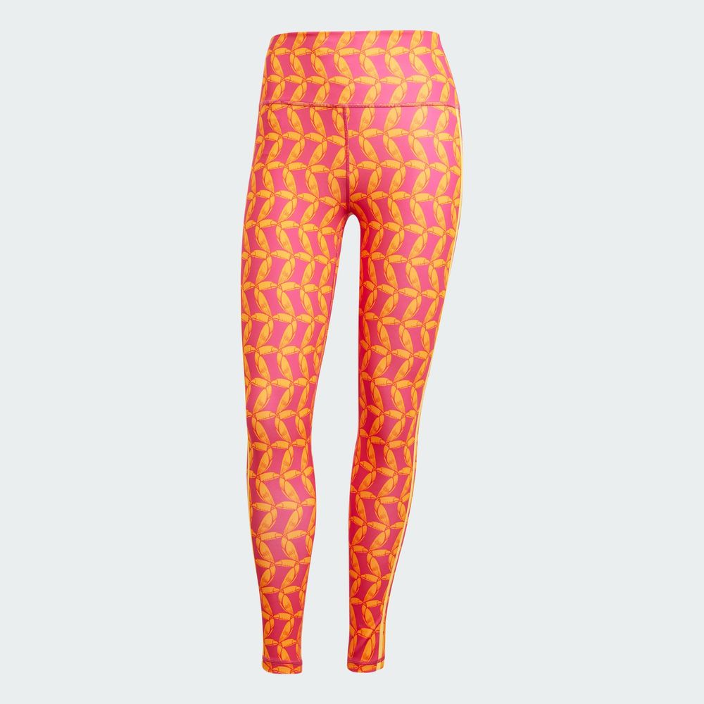 Foto 4 pulgar | Mallas Adidas X Farm Rio 7/8 Adidas Naranja Mujer