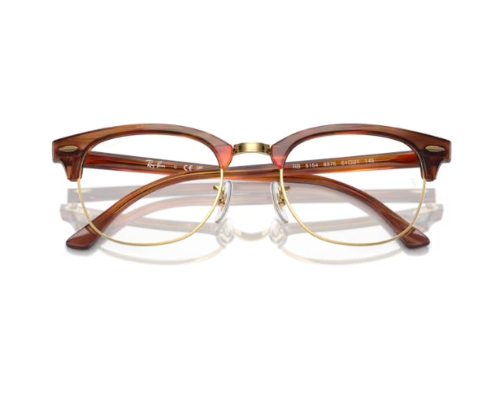 Foto 6 | Ray Ban Clubmaster 0rx5154 8375 - Marrón A Rayas 53-21-145