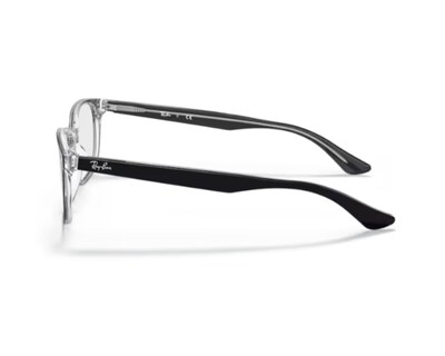 Foto 2 | Ray Ban 0rx5375 2034 - Negro Sobre Traslúcido 56-18-145