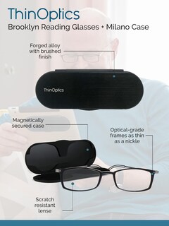 Foto 4 | Gafas De Lectura Thinoptics Unisex Para Adultos De 2 50 Dólares Estadounidenses Con Funda Azul - Venta Internacional.