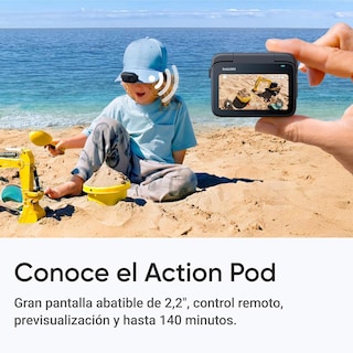 Foto 3 | Cámara 4k Insta360 Go 3s De 128 Gb Pov Con Manos Libres Y Estabilización Negro