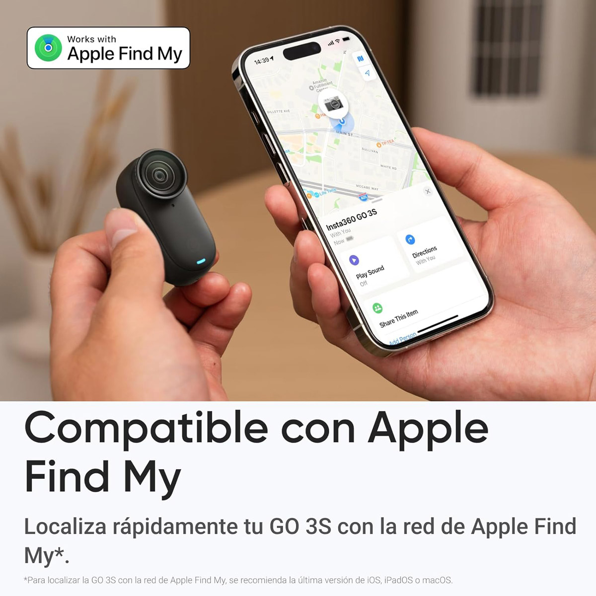 Foto 9 pulgar | Cámara 4k Insta360 Go 3s De 128 Gb Pov Con Manos Libres Y Estabilización Negro