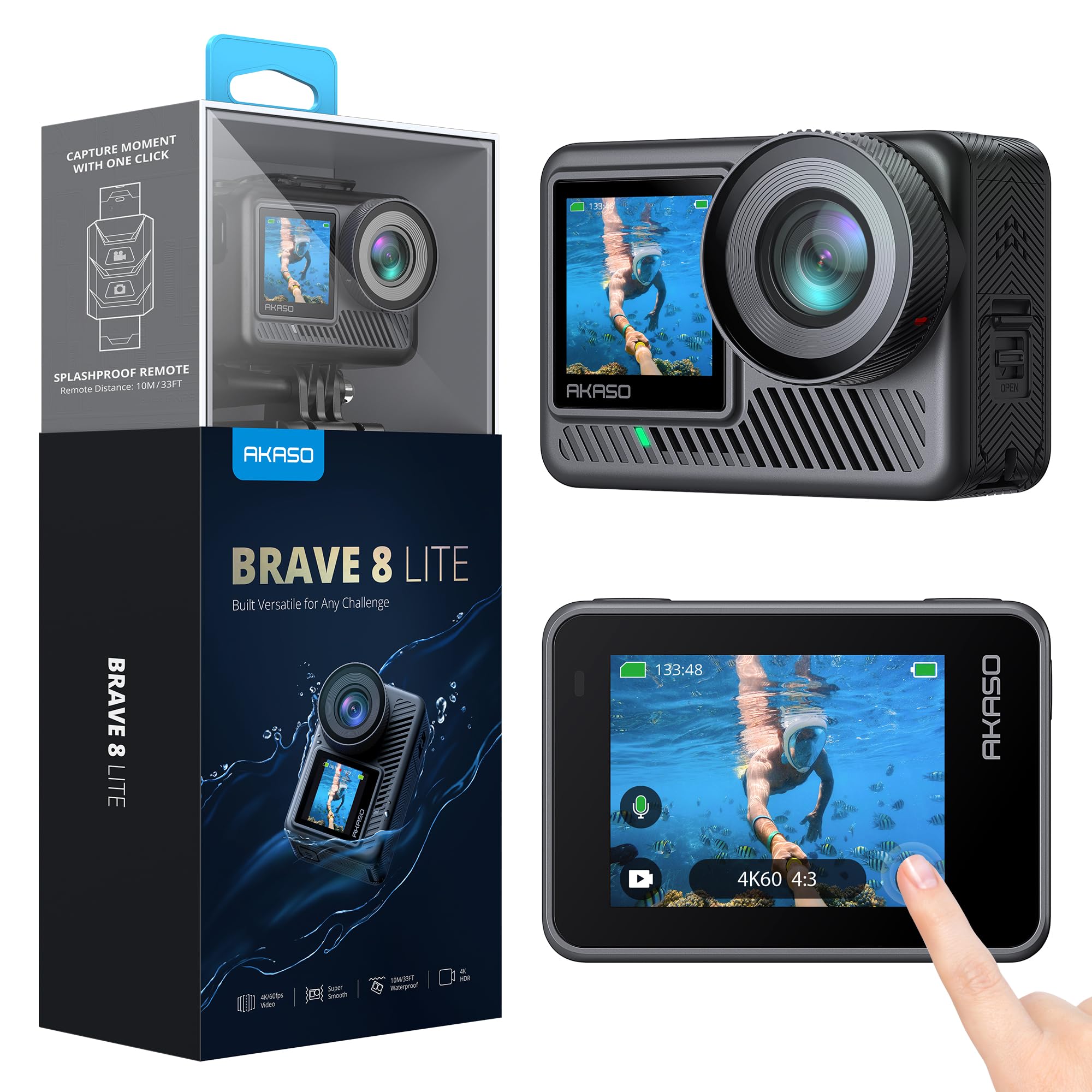 Foto 2 pulgar | Cámara De Acción Akaso Brave 8 Lite Waterproof 4k60 20mp - Venta Internacional.