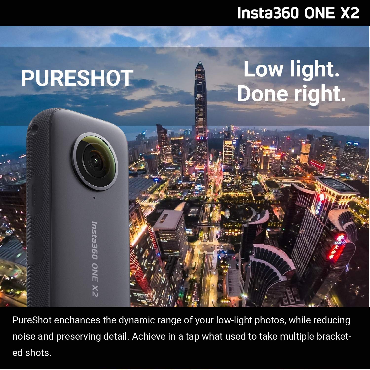 Foto 4 | Cámara 360 Insta360 One X2 Con Pantalla Táctil 5.7k30, Vídeo De 18 Mp - Venta Internacional.