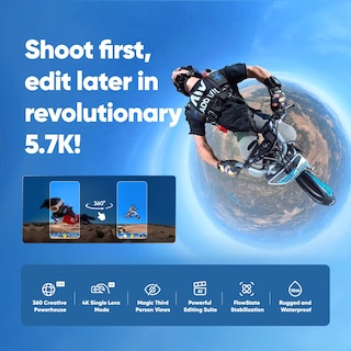 Foto 2 | Cámara De Acción Insta360 X3 Get-set Kit Waterproof 360 5.7k - Venta Internacional.