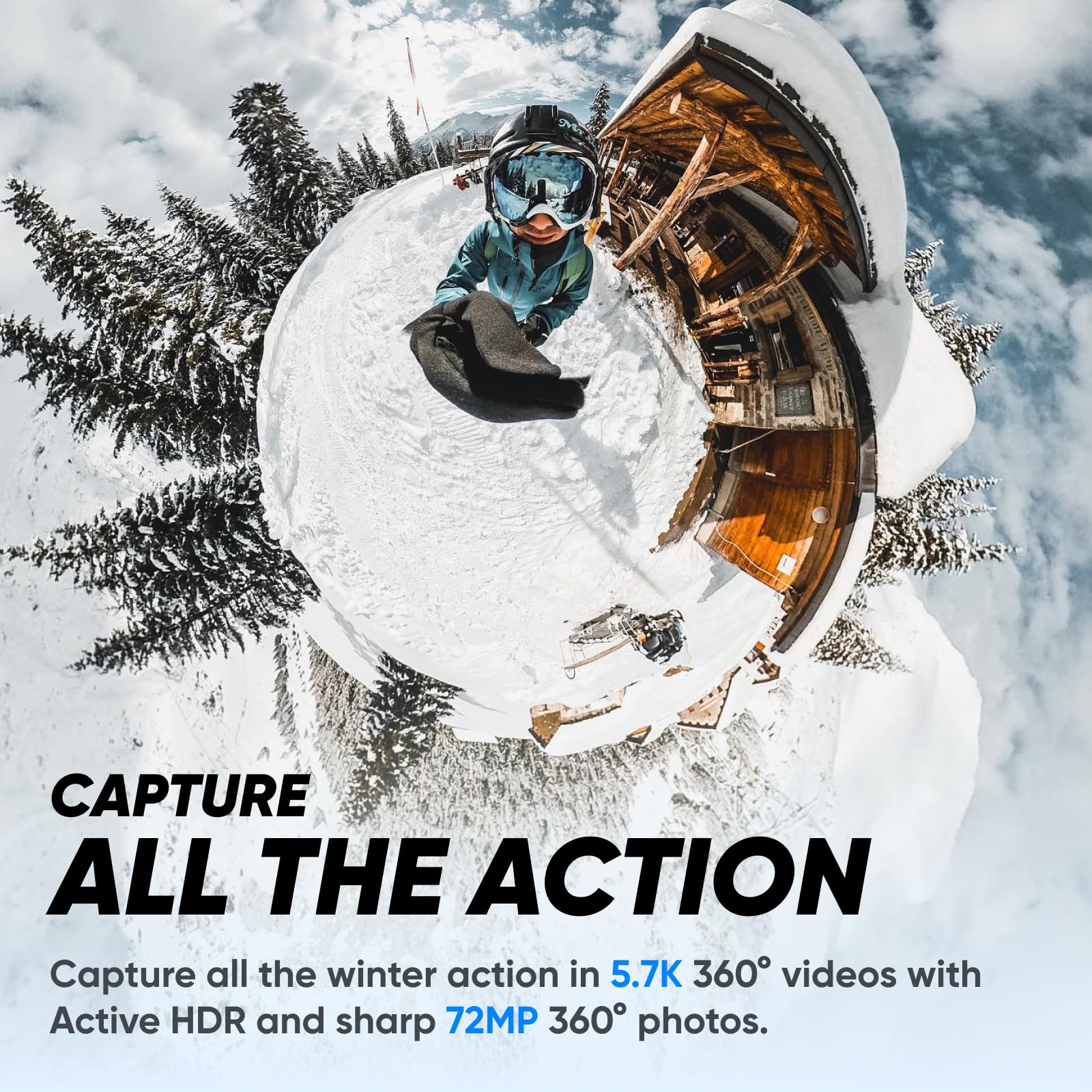Foto 4 pulgar | Kit De Cámara De Acción 360 Insta360 X3 Para Nieve Con Vídeo 360 De 5,7 K - Venta Internacional.