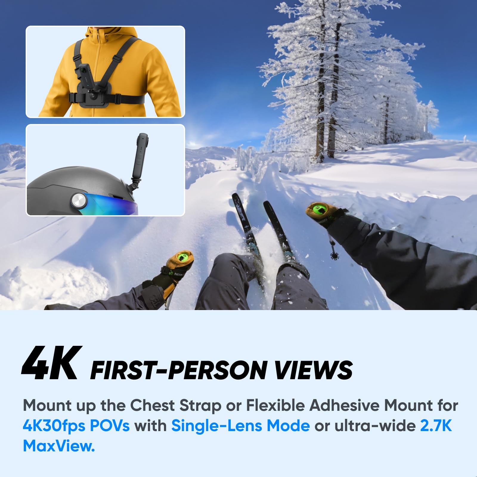 Foto 7 pulgar | Kit De Cámara De Acción 360 Insta360 X3 Para Nieve Con Vídeo 360 De 5,7 K - Venta Internacional.