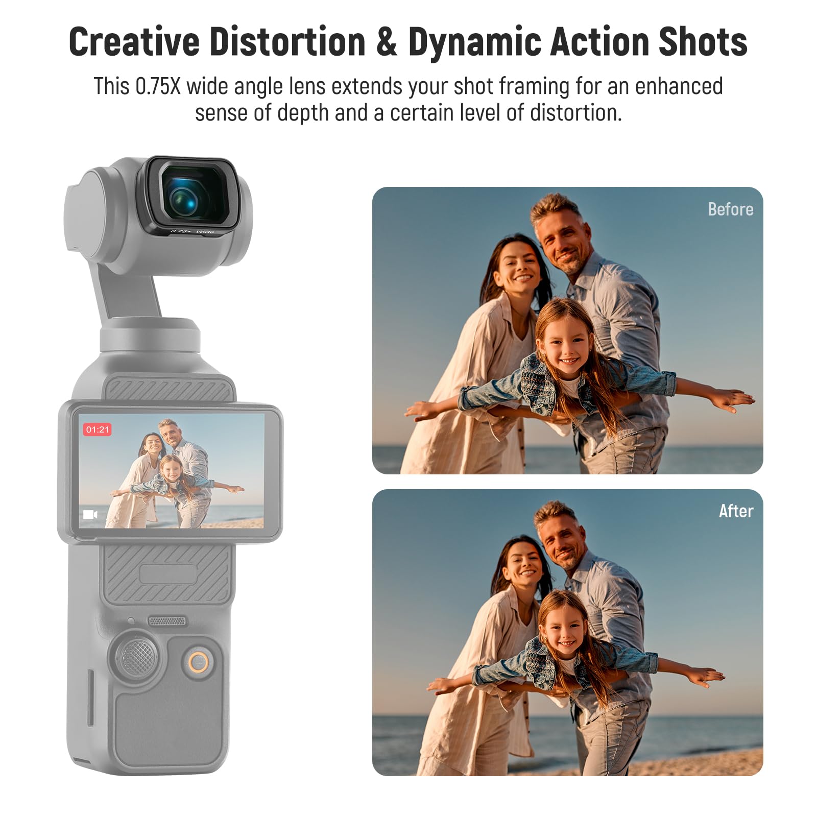Foto 5 pulgar | Lente Gran Angular Neewer Ls-45 0.75x Para Dji Osmo Pocket 3 - Venta Internacional.