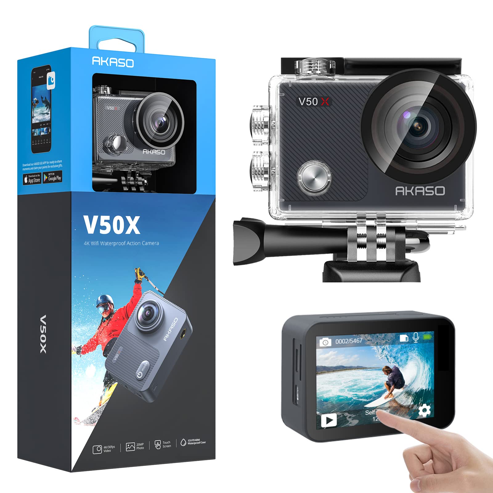 Foto 2 pulgar | Cámara De Acción Akaso V50x Native 4k 30 Fps Wifi Con Eis De 131 Pies - Venta Internacional.