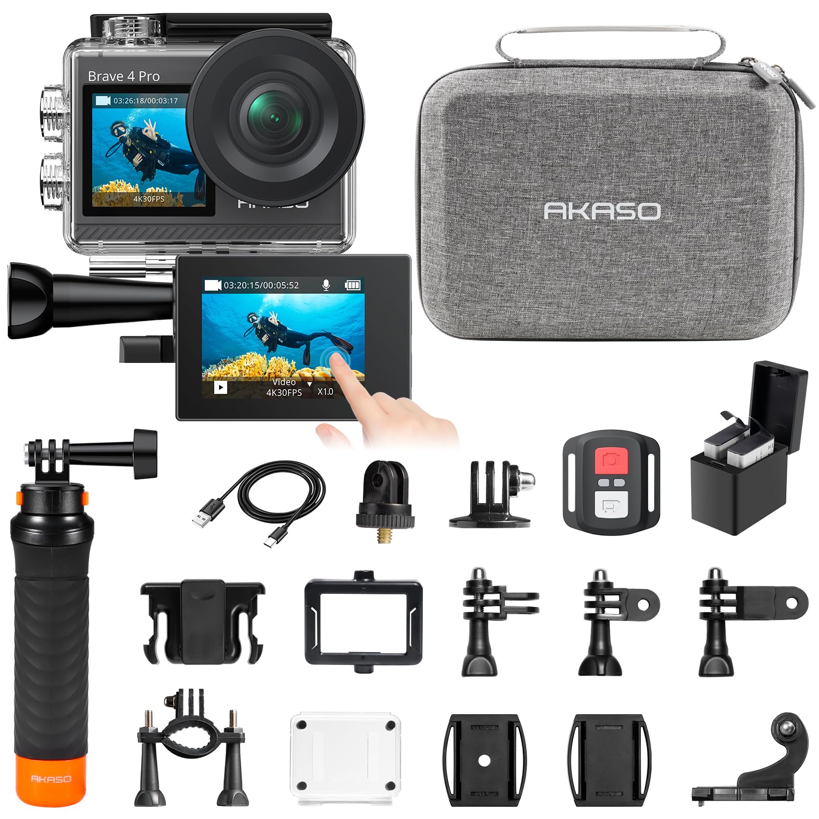 Foto 1 | Cámara De Acción Akaso Brave 4 Pro 20mp 4k30 Eis 131 Pies Impermeable - Venta Internacional.
