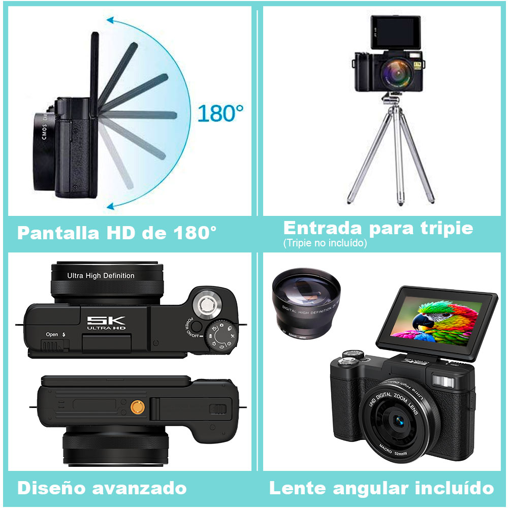 Foto 7 pulgar | Cámara Digital Dsrl Vak 3500 Lcd 3' 24mp App Lentes Intercambiables
